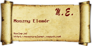 Moszny Elemér névjegykártya